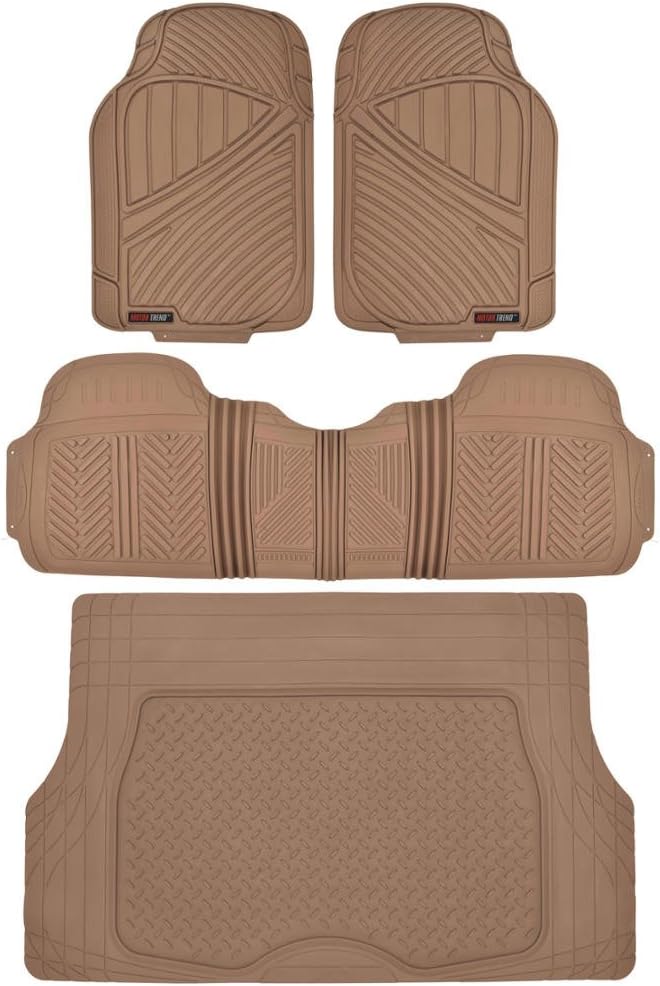All Weather Rubber Car Floor Mats with Cargo Liner Full Set L88510
