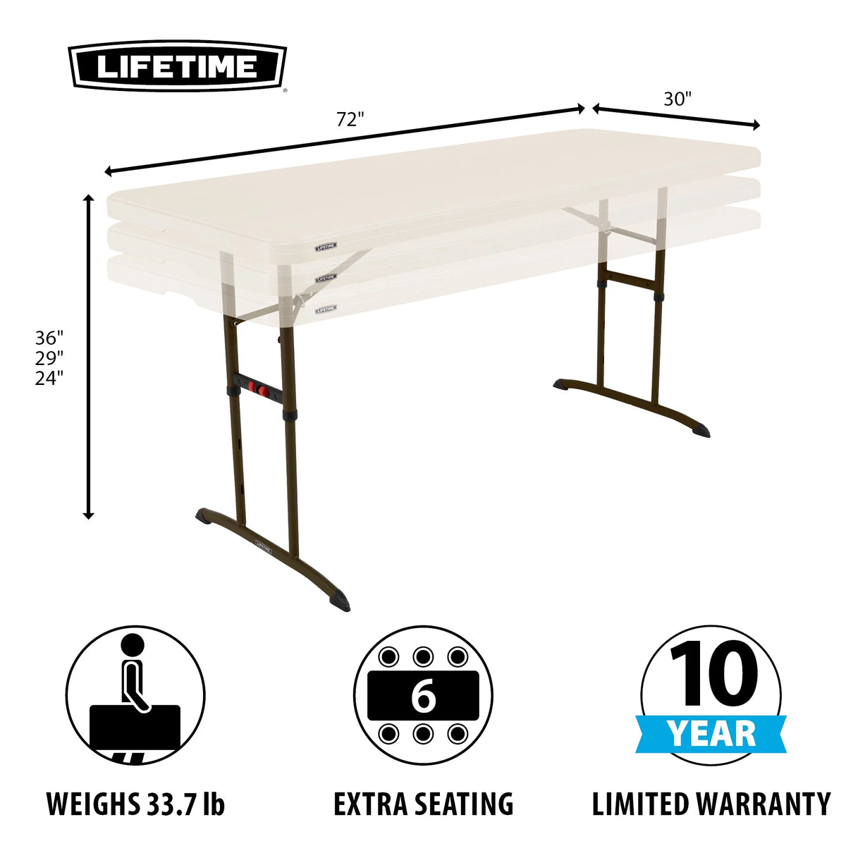 6 Foot Adjustable Height Nesting Table J26894