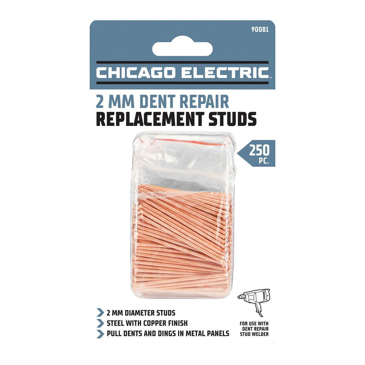2mm 2 in. Welding Studs, 250 Piece Q588