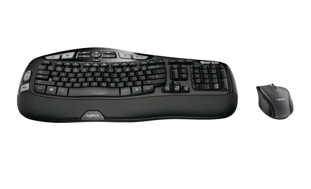 Wireless Keyboard and Mouse Combo, Full-Size, Black H49849