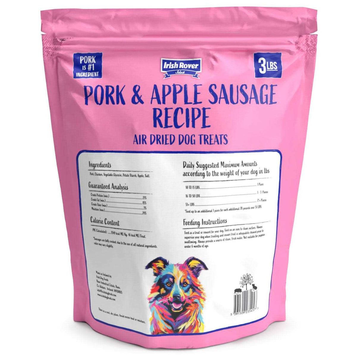 Air Dried Pork and Apple Sausage Dog Treats O2475