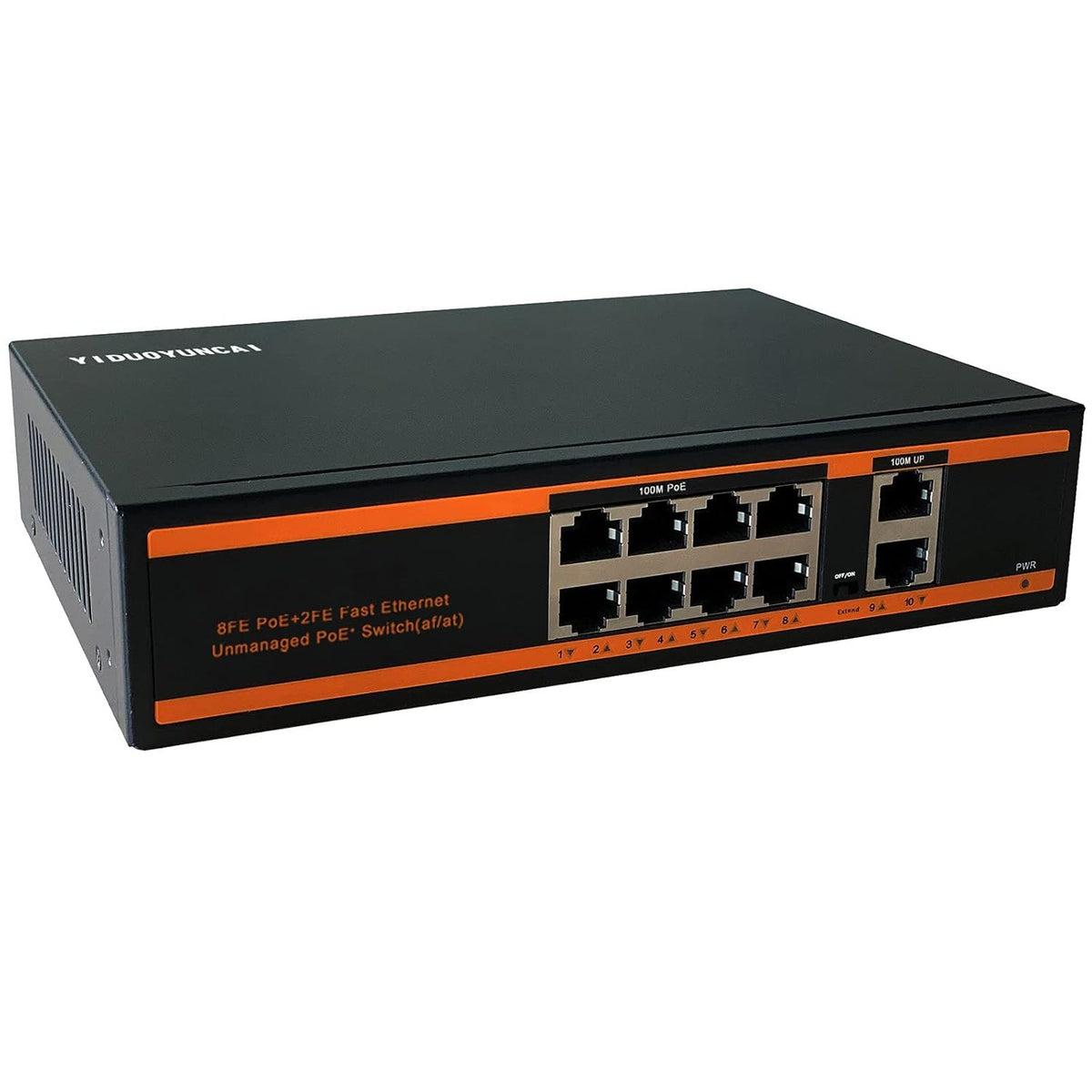 10 Port Gigabit PoE Switch 8 Port PoE+ 2 Uplink 150W Metal Fanless Unmanaged G635
