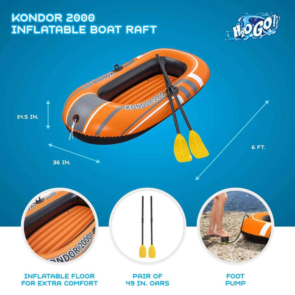 Inflatable Raft Set with Oars and Pump 3 Pack O485