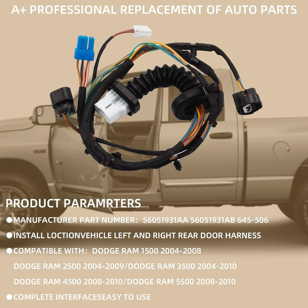 Rear Door Harness with Connectors Pack of 2 K520207
