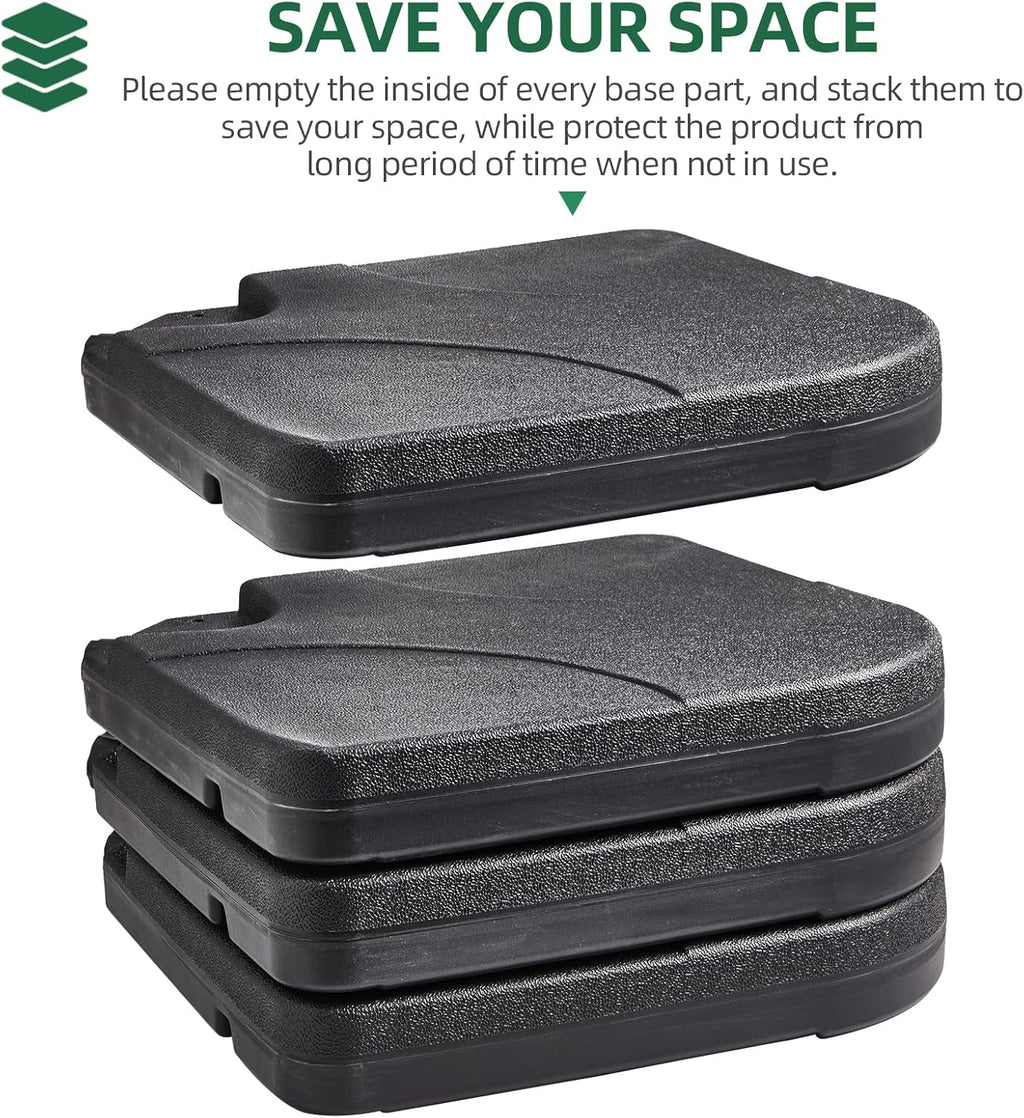 Heavy-Duty Square Cantilever Umbrella Base 4Pcs Black A40431