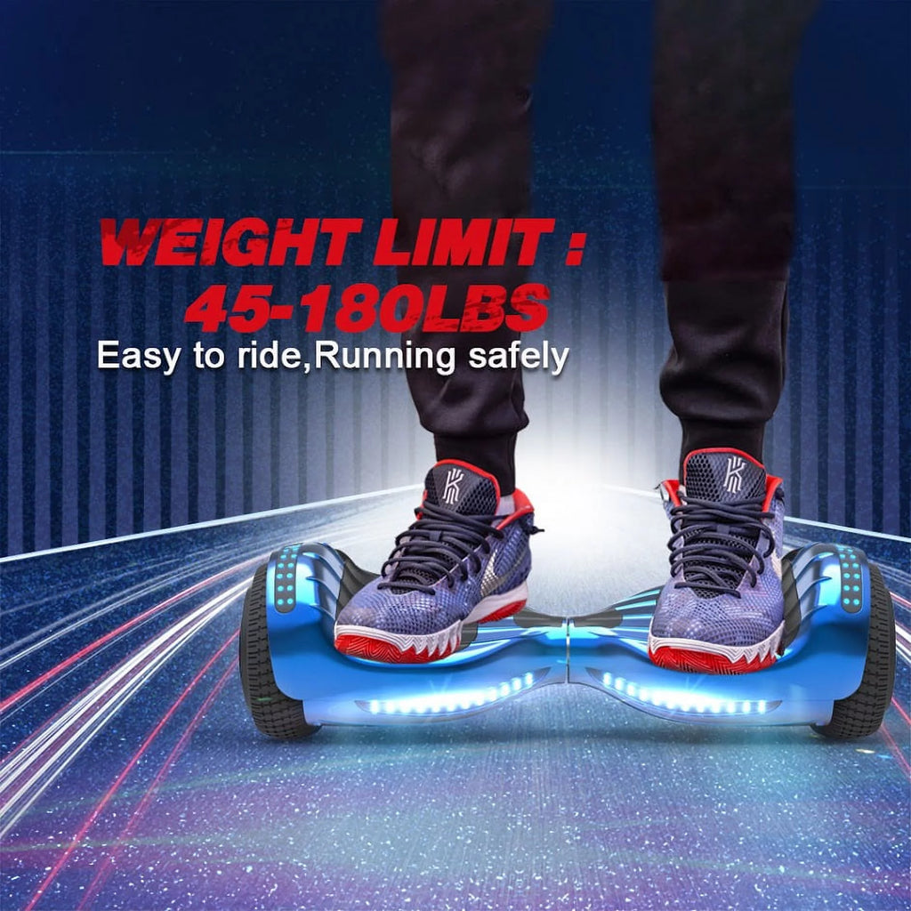 Chrome Blue Self Balancing Hoverboard with LED Light V9316