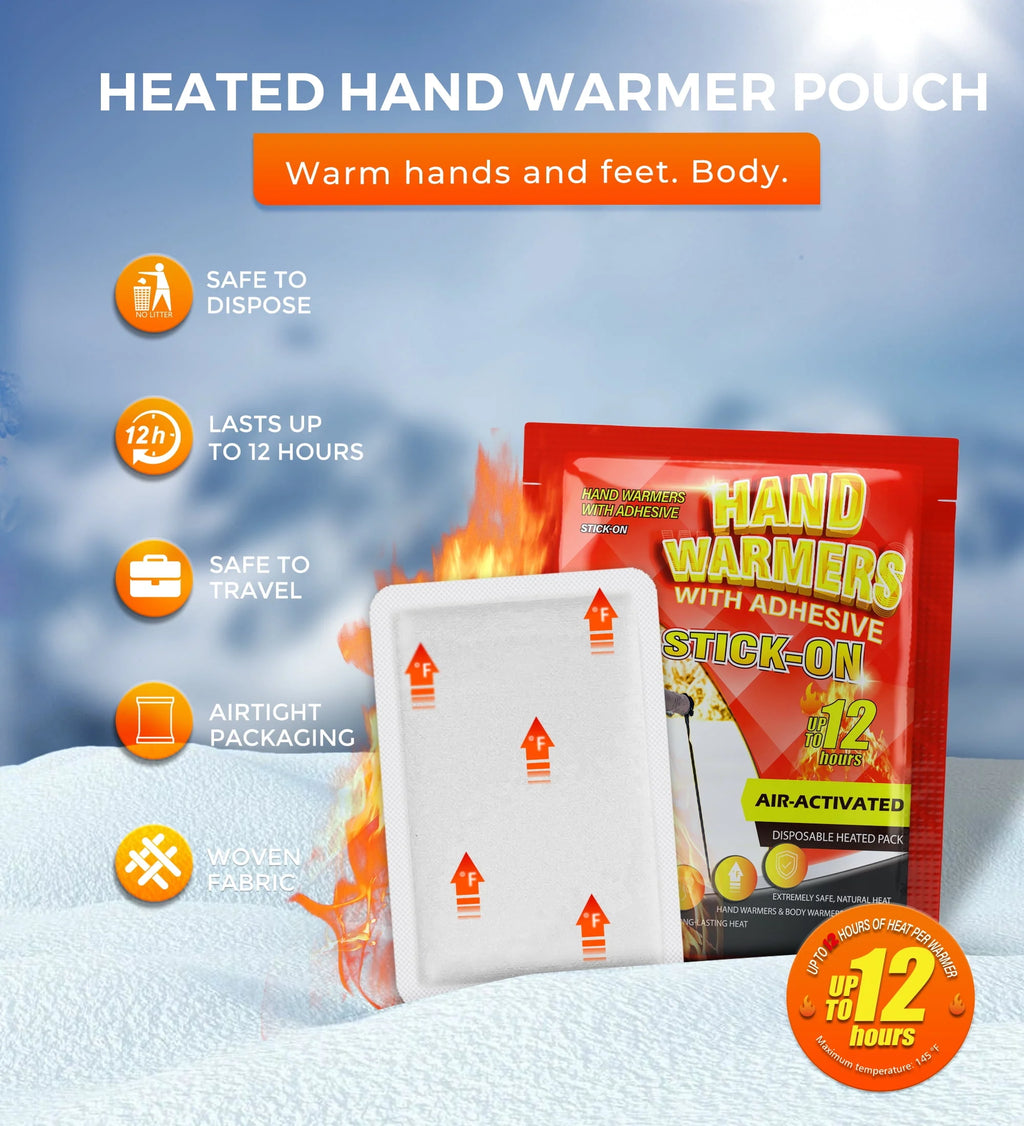 Body & Hand Warmers with Adhesive Backing, 40Pcs Disposable Warmers E932464