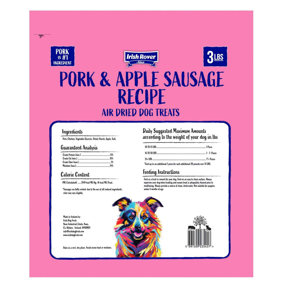 Air Dried Pork and Apple Sausage Dog Treats O2475