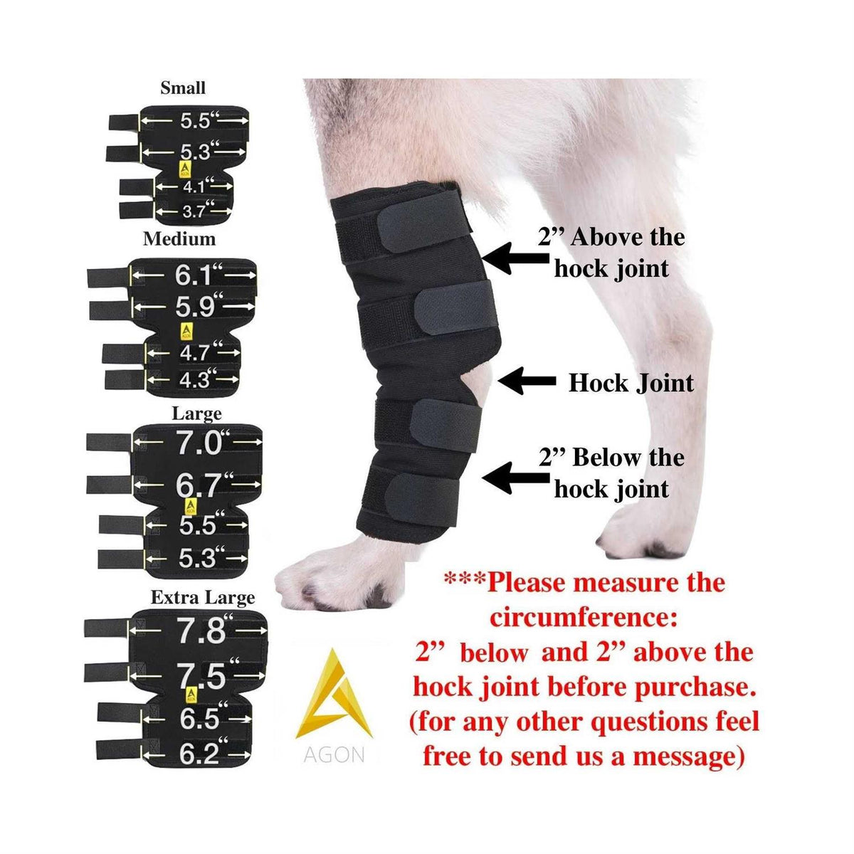 Dog Hock Brace Rear Leg Joint Wrap U85310