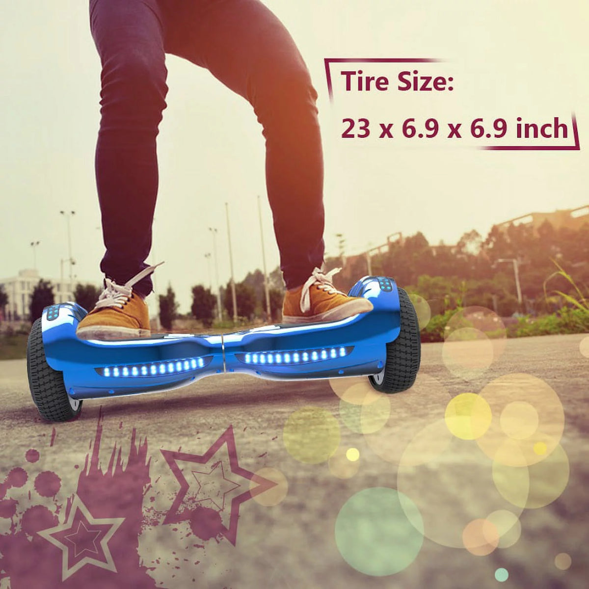 Chrome Blue Self Balancing Hoverboard with LED Light V9316