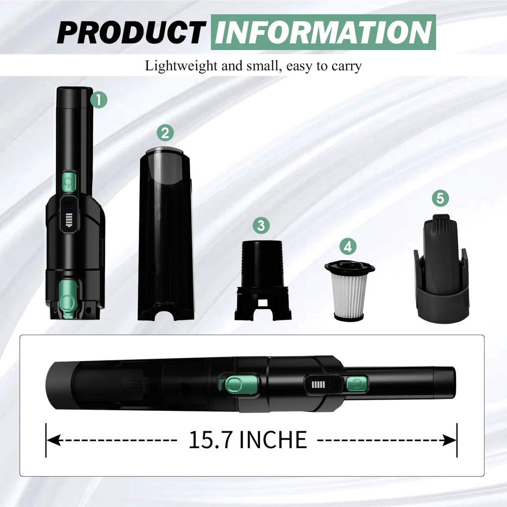 Handheld Cordless Vacuum with 15KPA Suction Z622