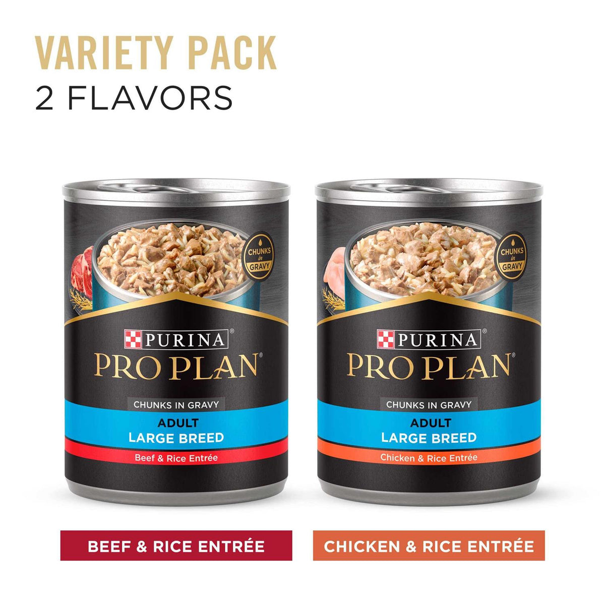 Chicken & Rice Beef & Rice Adult Large Breed Wet Dog Food Variety Pack A750502