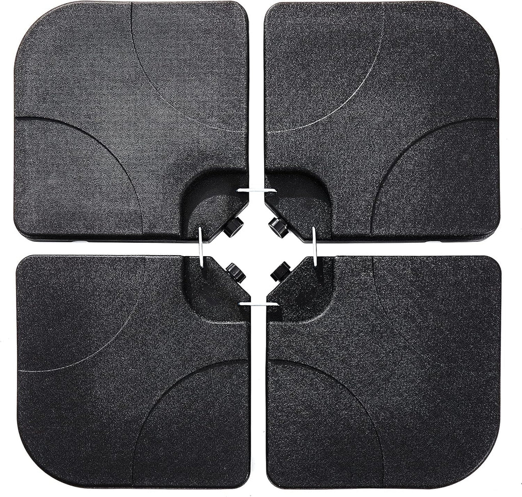 Heavy-Duty Square Cantilever Umbrella Base 4Pcs Black A40431