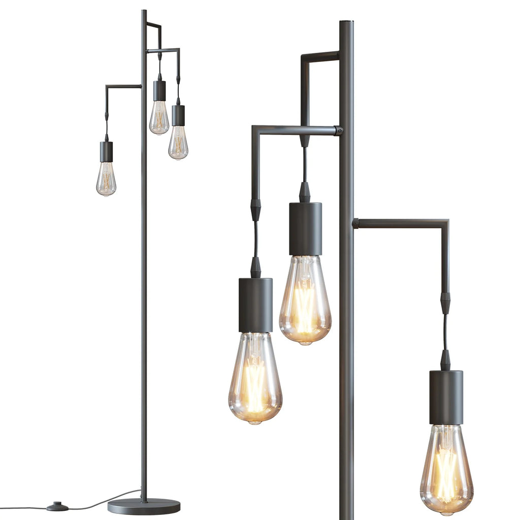 3 Light Black Floor Lamp U464