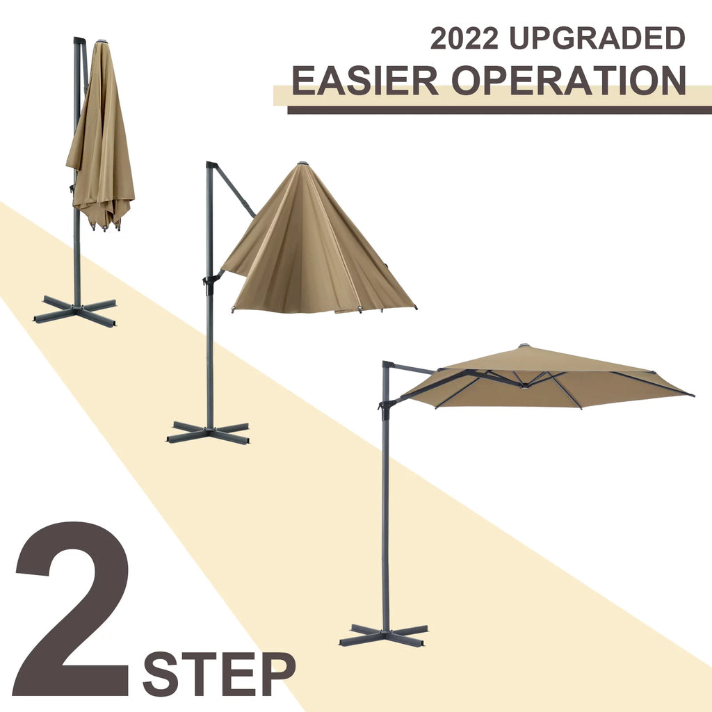 10ft Beige Outdoor Patio Umbrella I6830