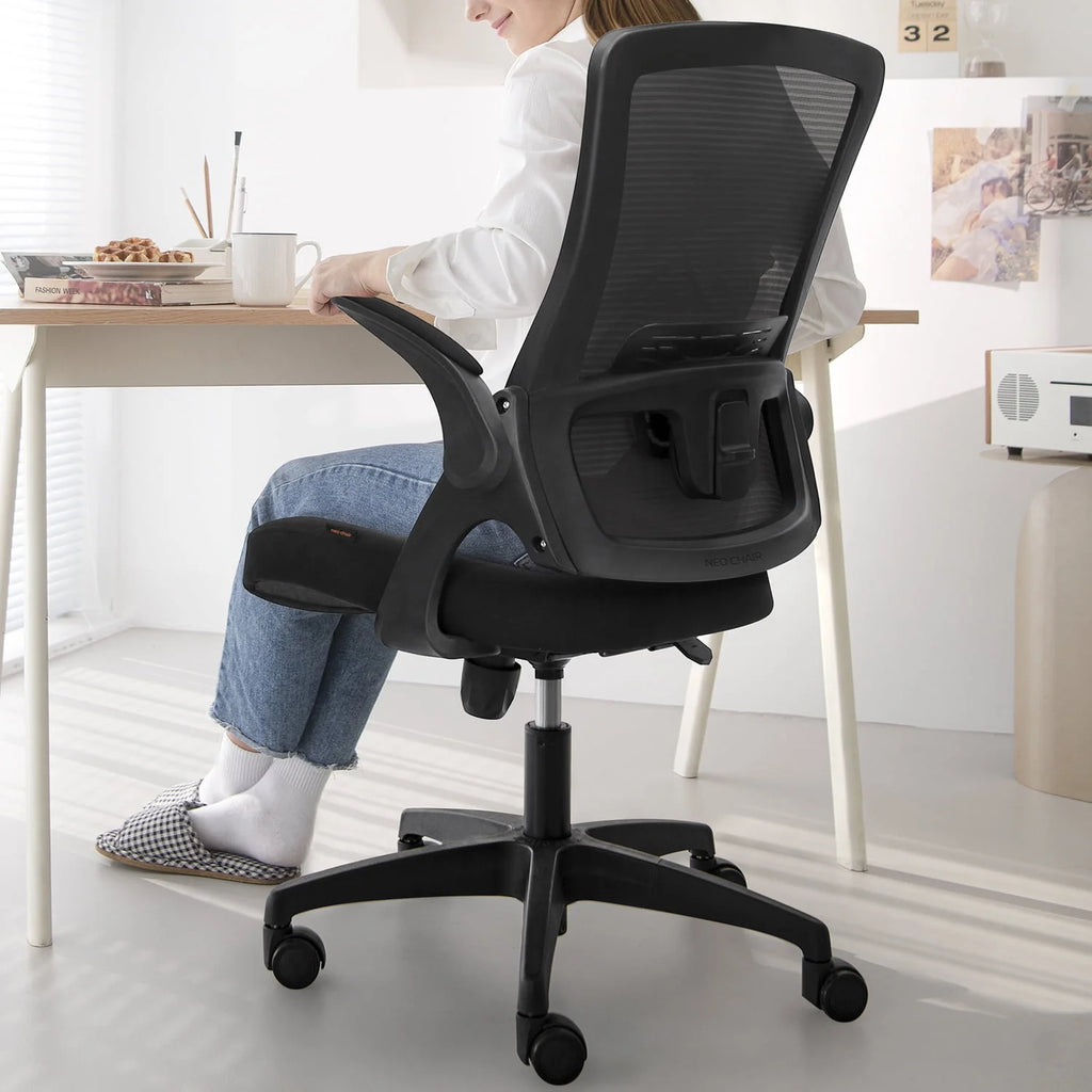 Black Ergonomic High Back Office Chair with Flip-up Arms T71606