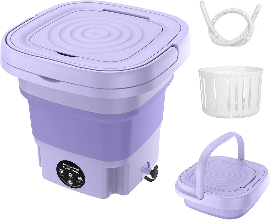 Mini Folding Washing Machine with Dryer Bucket, 8L Green P491232