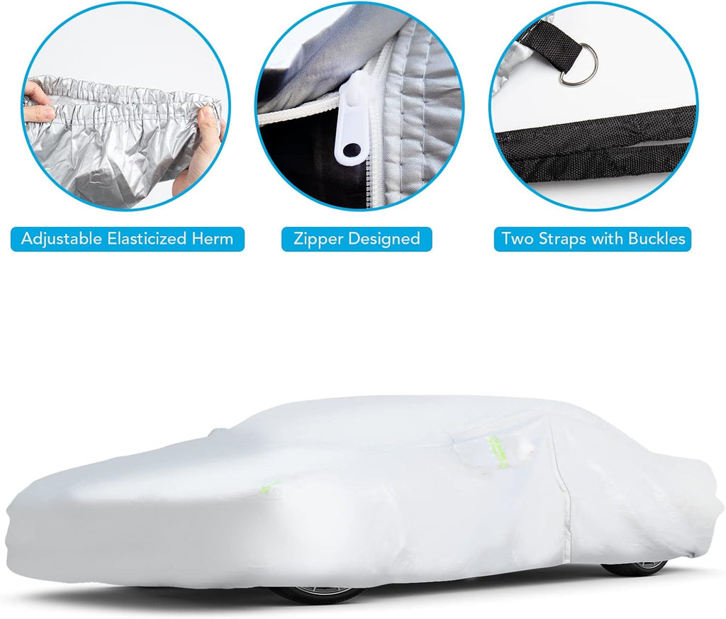 6 Layers All Weather Waterproof Car Cover with Zipper W702