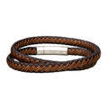 Dark & Light Brown Double Round Leather Bracelet K8530