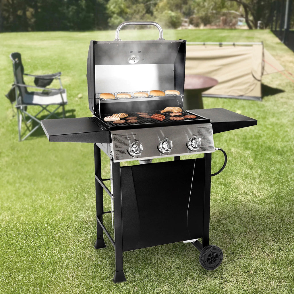 4-Burner Gas Grill with Side Burner and Side Shelves R528