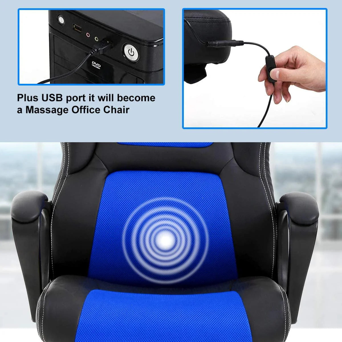 Ergonomic PU Leather Gaming Chair with Lumbar Support T699556