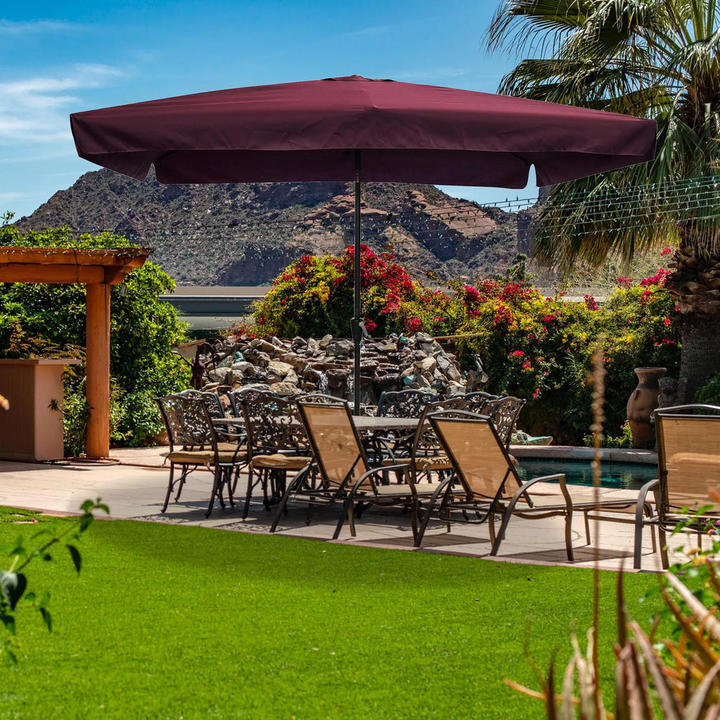 10 Ft 3 Tier Patio Umbrella with Crank Handle C754418