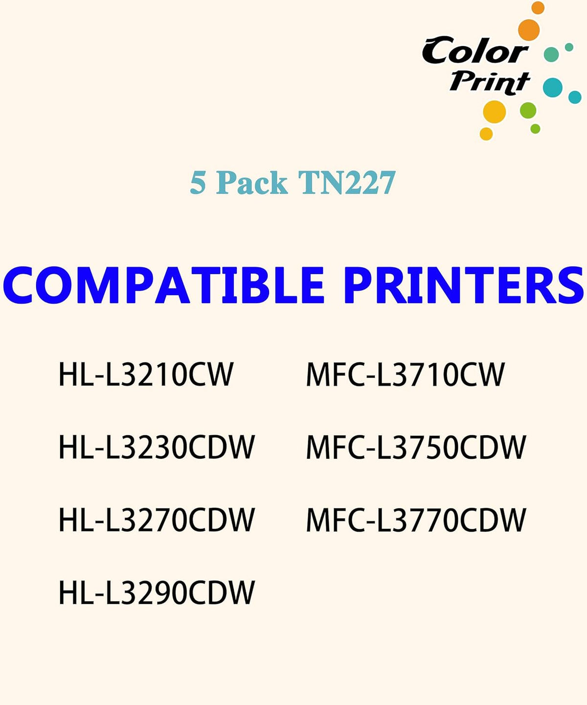 Compatible TN227 Toner Cartridge Replacement 5-Pack J5266