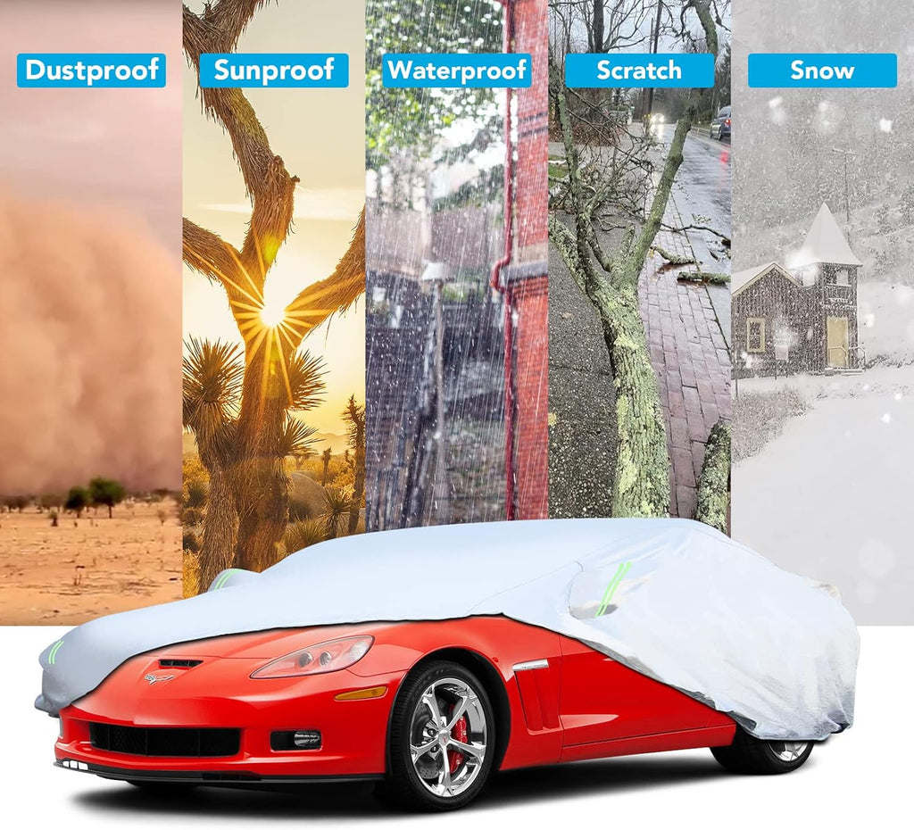 6 Layers All Weather Waterproof Car Cover with Zipper W702