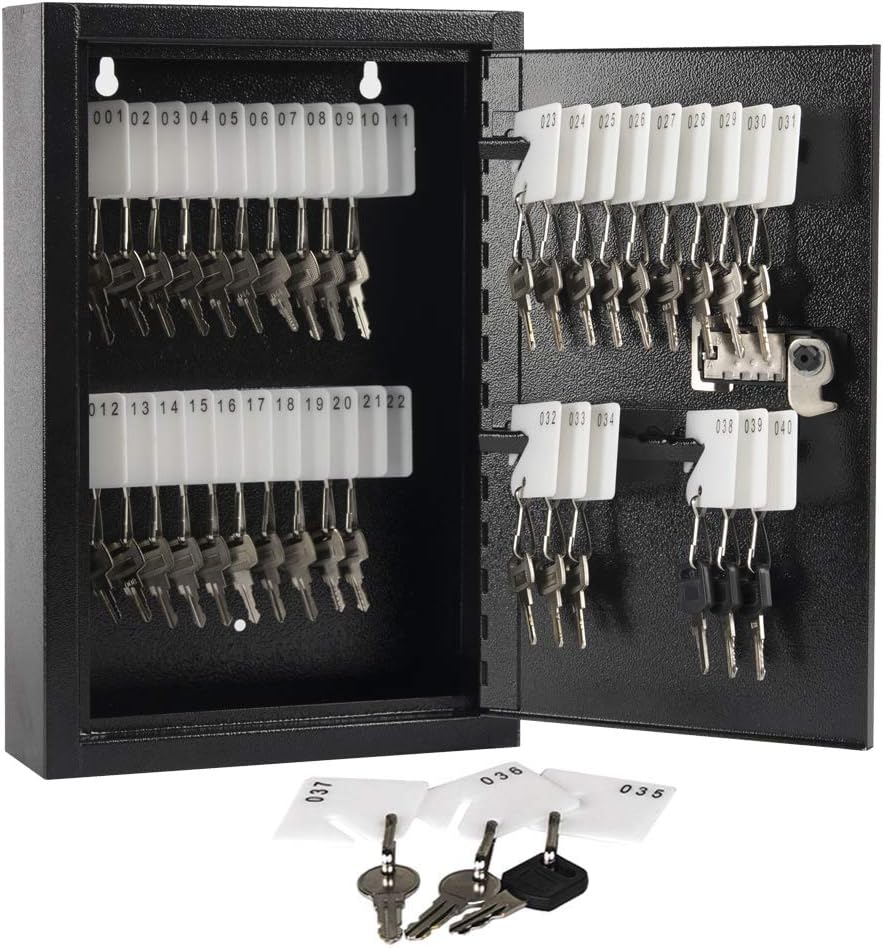 100 Keys Black Wall Mount Key Cabinet Organizer M30508