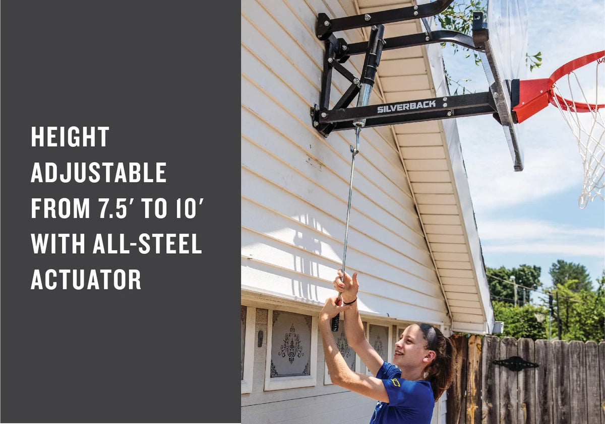 Wall Mounted Adjustable-Height Basketball Hoop V122026