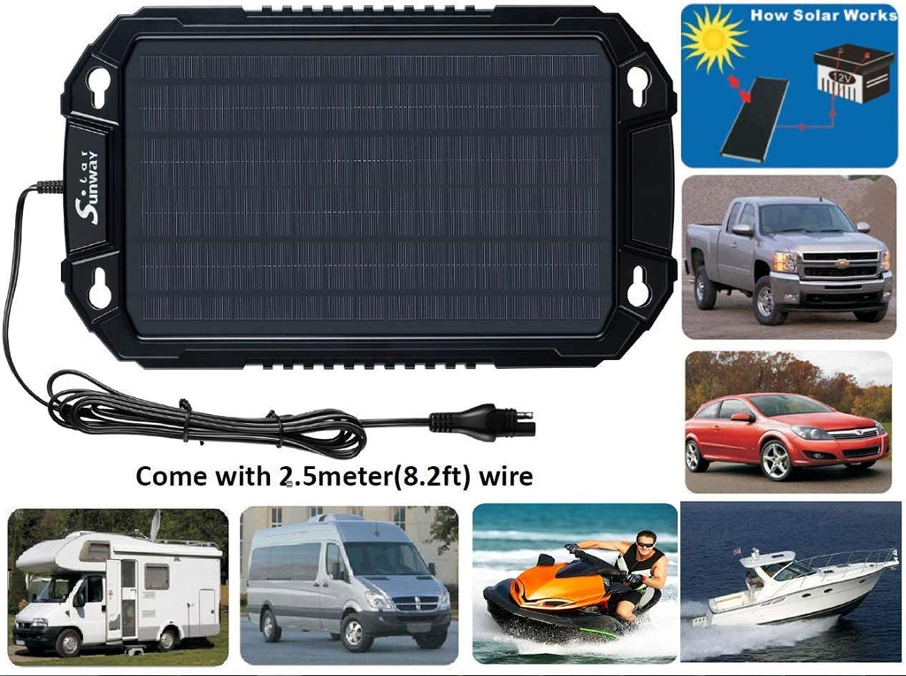 12V 8W Portable Waterproof Solar Car Battery Trickle Charger V6696
