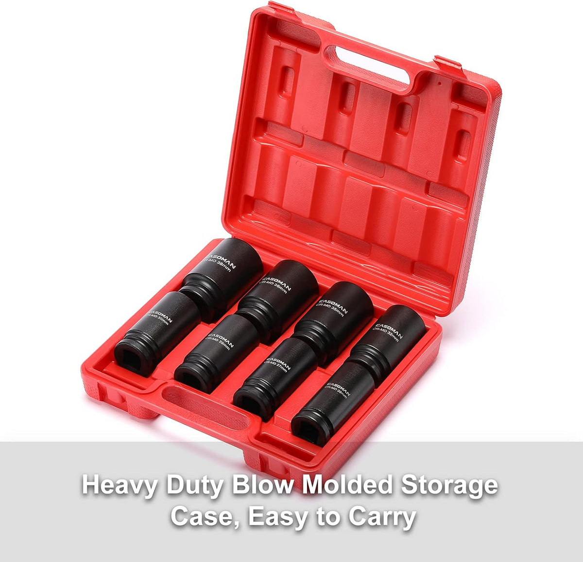 8 Pieces 3/4-Inch Drive Deep Impact Socket Set, CR-MO, Metric, 6-Point, 26mm to 38mm U66030