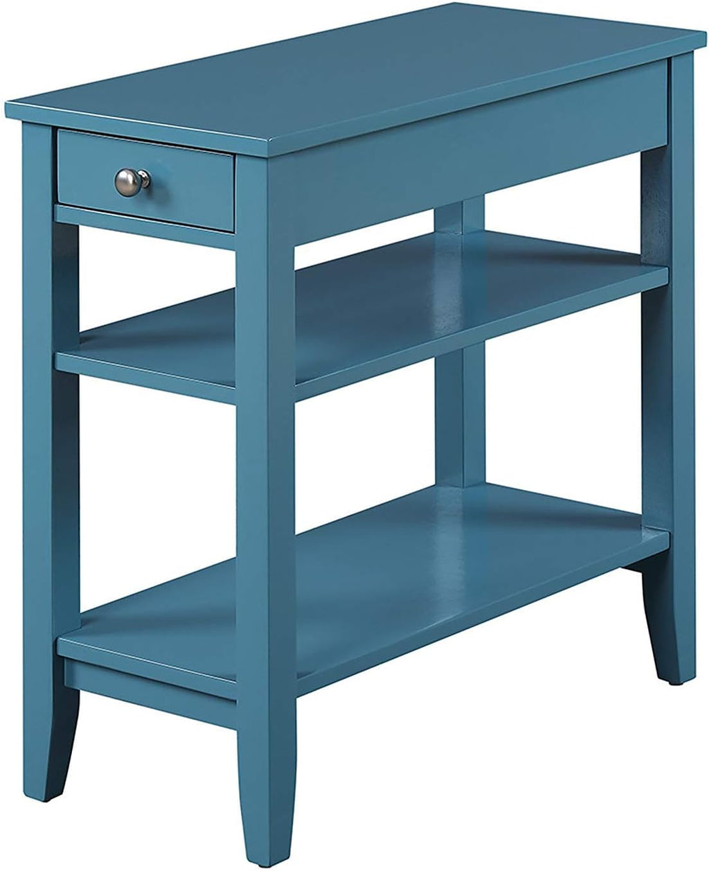 Three Tier End Table with Drawer, Mahogany T2816