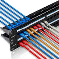 24 Port Cat6 Feed Through Network Patch Panel 19 Inch B295217