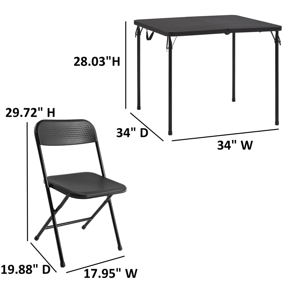 5 Piece Resin Folding Table and Chairs Set Y11233