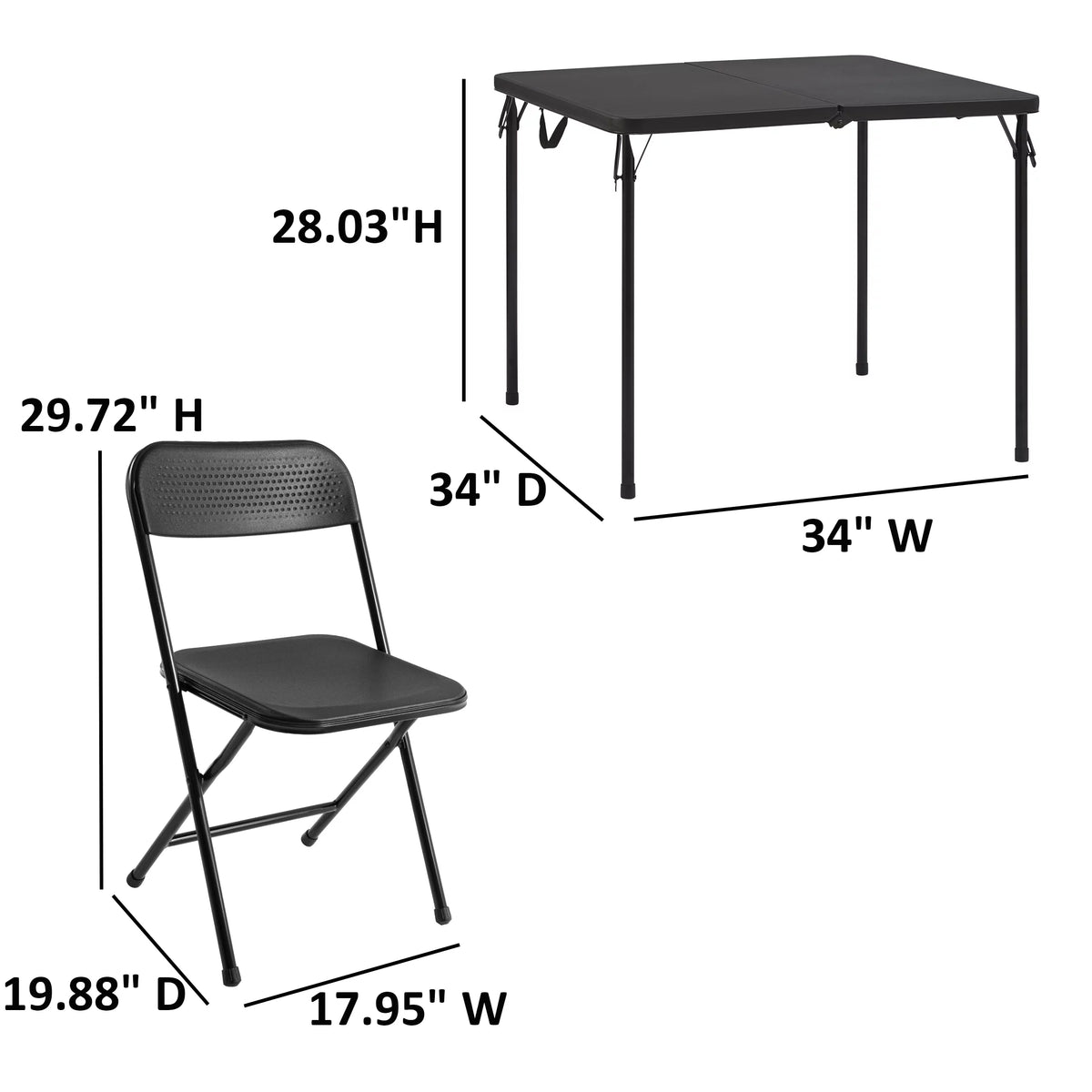 5 Piece Resin Folding Table and Chairs Set Y11233