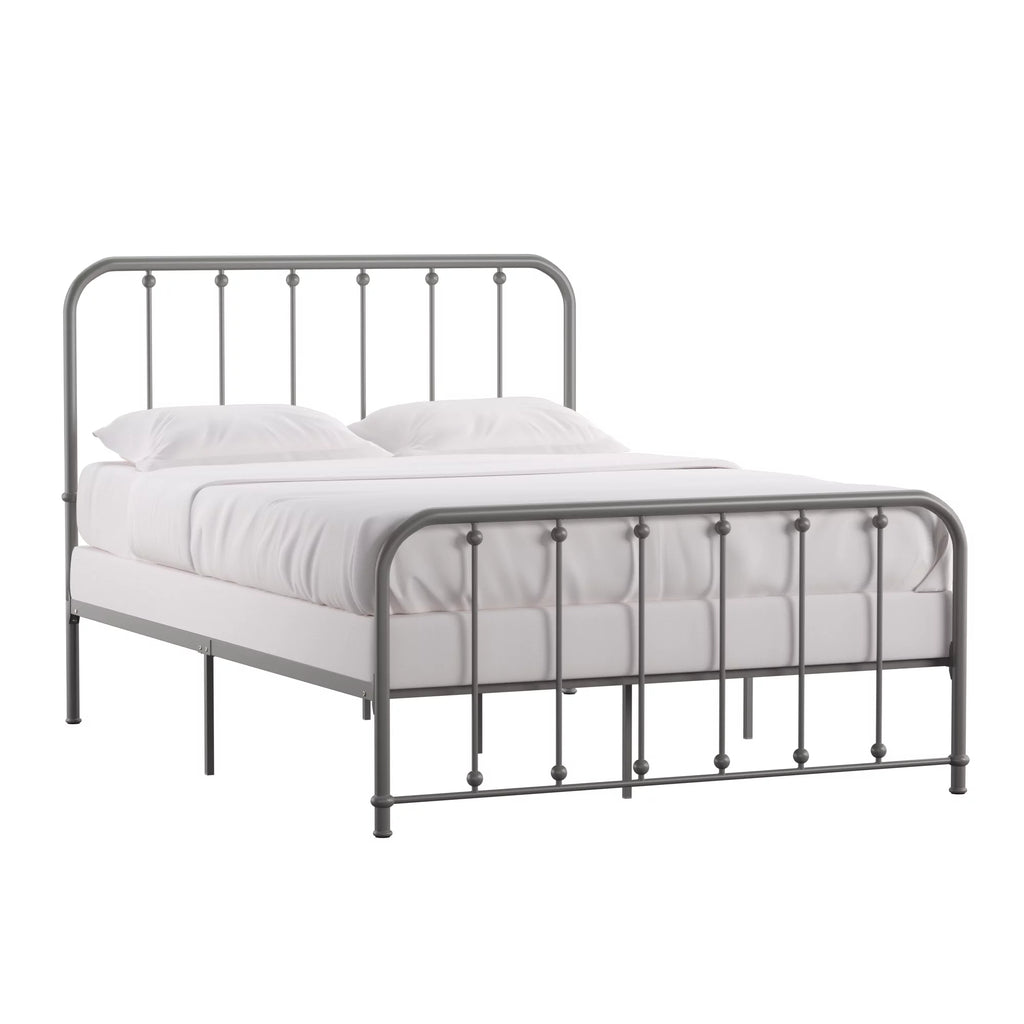 White Metal Platform Full Bed K8037
