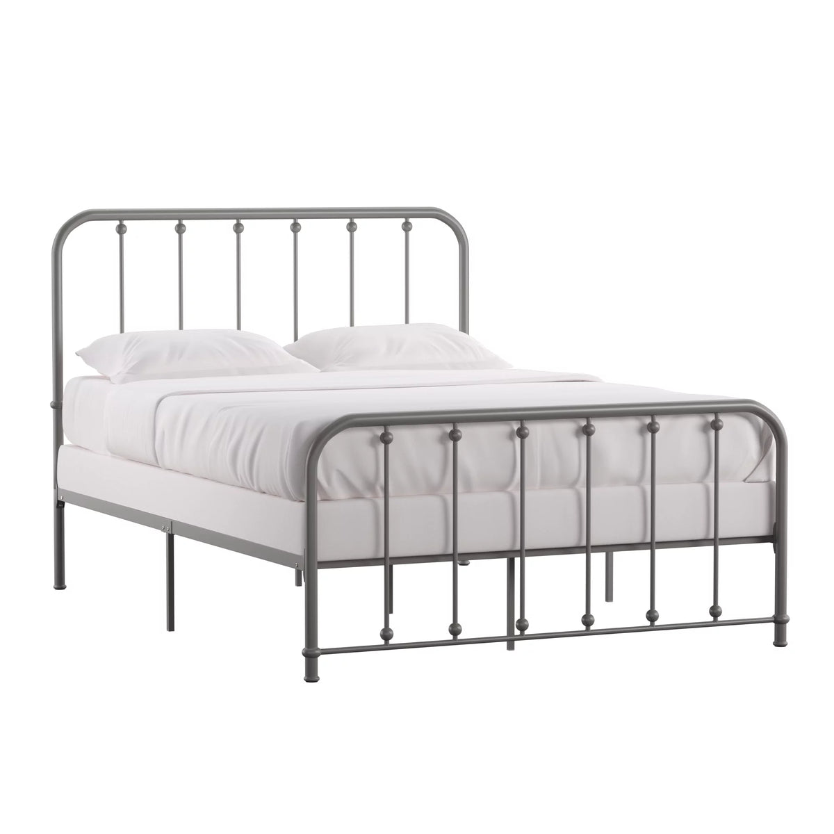 White Metal Platform Full Bed K8037