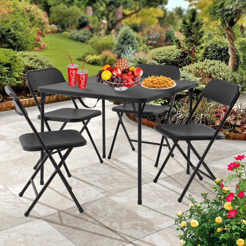 5 Piece Resin Folding Table and Chairs Set Y11233
