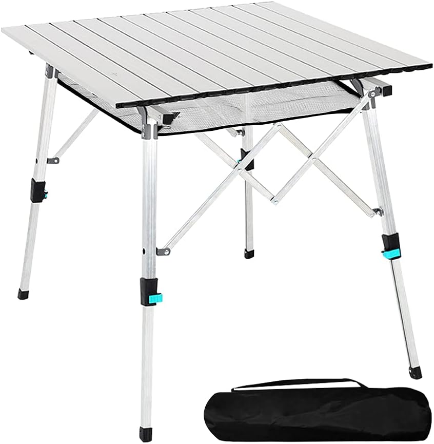 Portable Folding Camping Table with Aluminum Legs Adjustable Height E715542