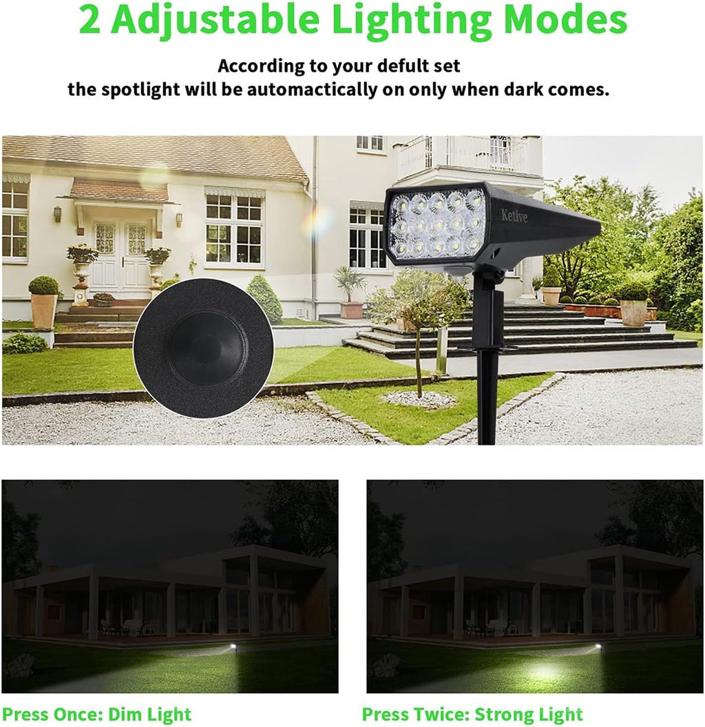 15 LEDs IP65 Waterproof Adjustable Solar Landscape Spotlights 10 Pack O535