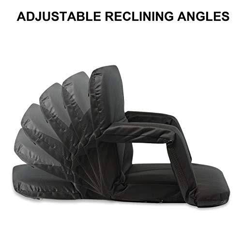 Black Set Stadium Bleacher and Bench Seat Chair with Carry Straps O928
