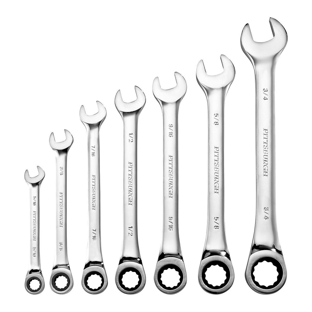 SAE Ratcheting Combination Wrench Set, 7-Piece G760076