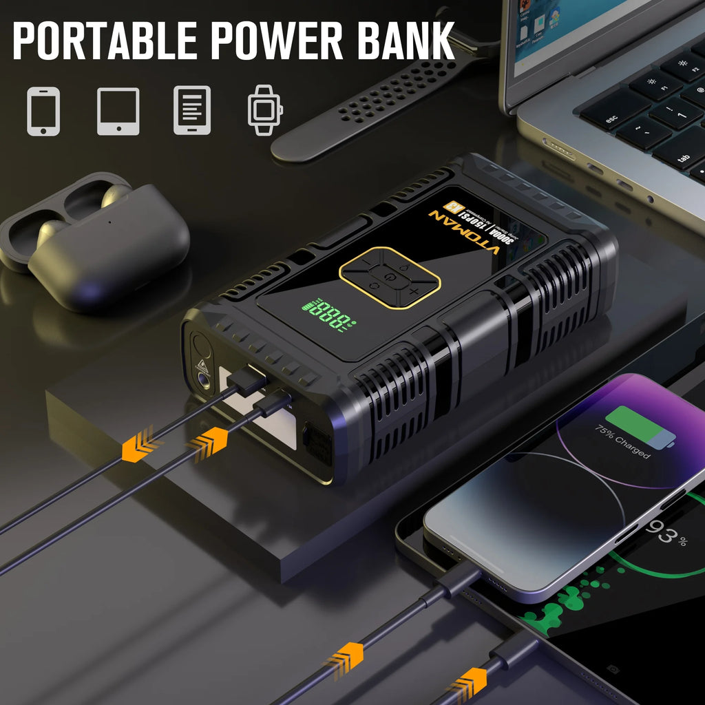 Portable Car Jump Starter with Air Compressor and 150PSI Tire Inflator J965025