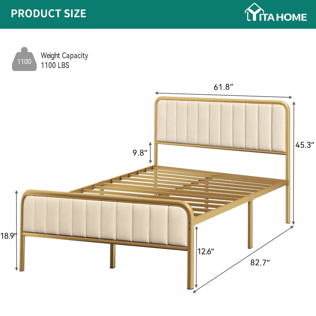 Queen Size Velvet Upholstered Bed Frame O19670