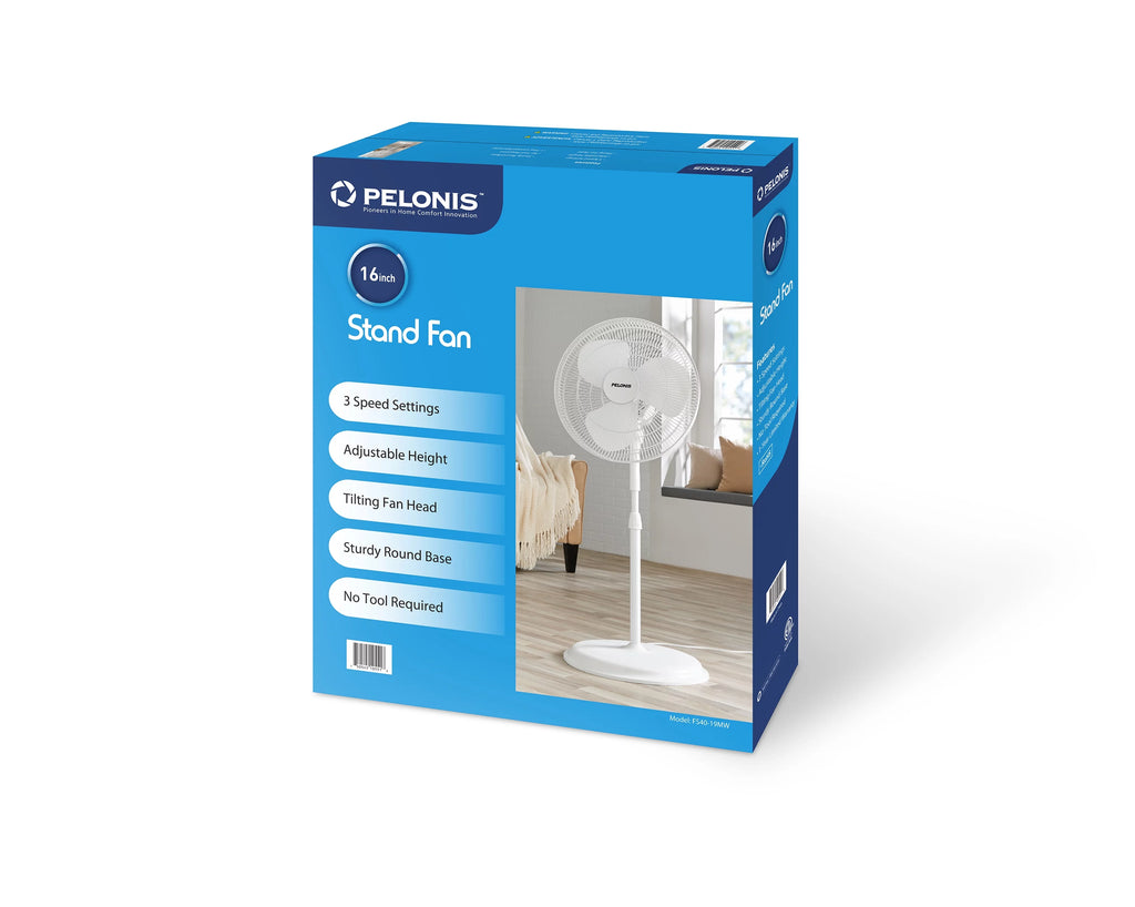16-inch 3-Speed Oscillating Pedestal Fan White R241673