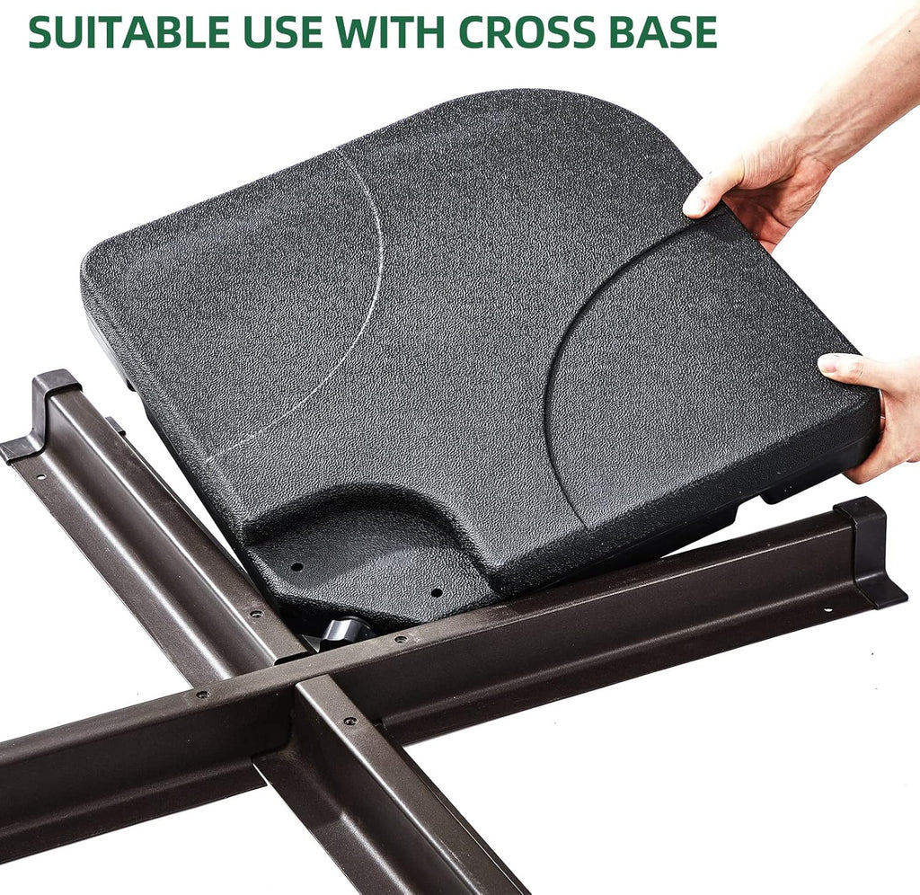 Heavy-Duty Square Cantilever Umbrella Base 4Pcs Black A40431