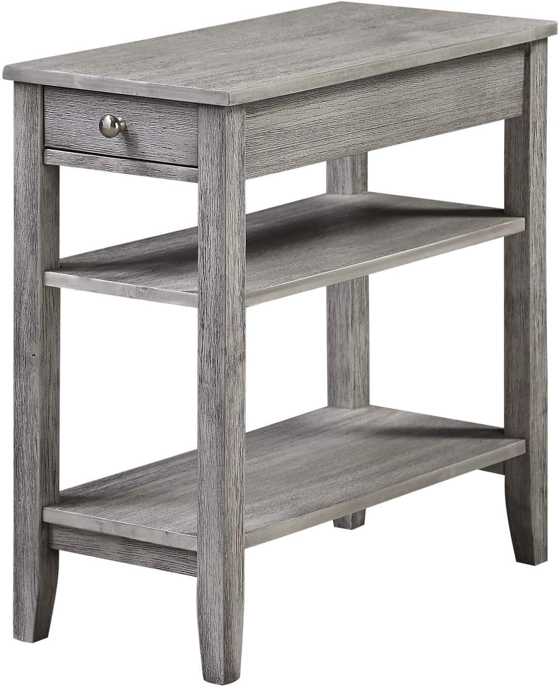 Three Tier End Table with Drawer, Mahogany T2816