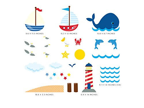 Nautical Fabric Ocean Scene Wall Decal C46104