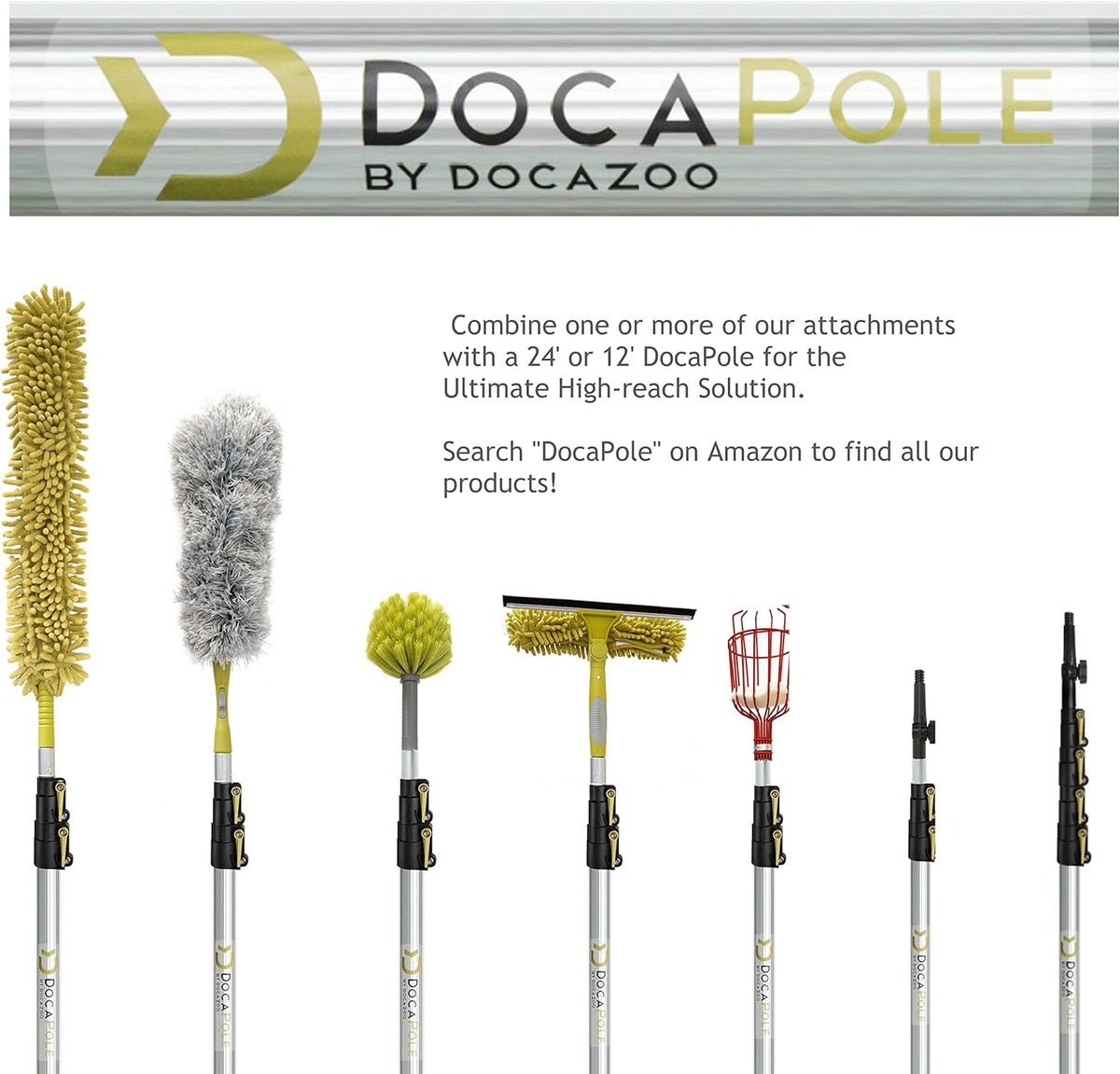 6 to 24 ft Telescopic Pole Microfiber Feather Duster X890130